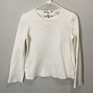 Madewell laced back pull over sweater‎ g2412 white